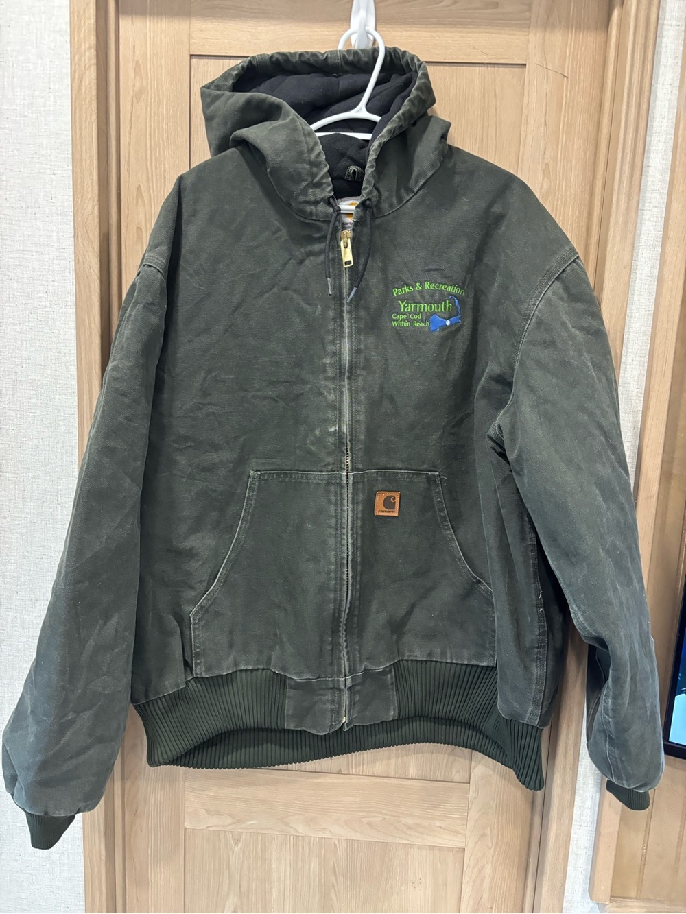 Carhartt Canvas Coat Size 2XL Lined Jacket Warn Green